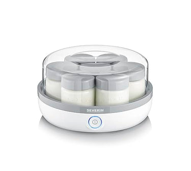 SEVERIN Joghurtbereiter, Joghurtmaschine mit Zeitanzeige zum Herstellen von selbstgemachtem und veganem Joghurt, enthält 7 Joghurtgläser mit Deckel aus Glas, BPA-frei, JG 3518 im Sale